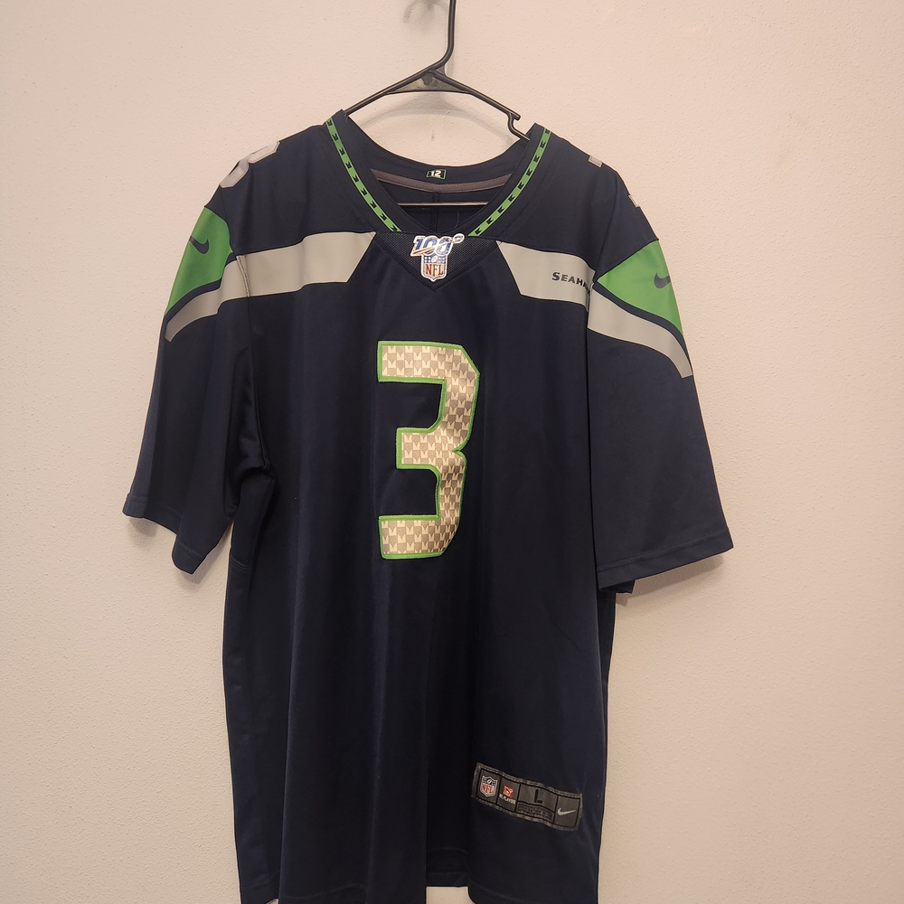 Seattle Seahawks Men's Navy #3 Russell Wilson Football Jersey